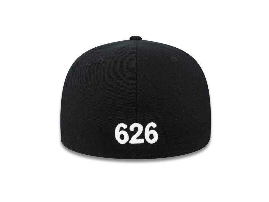 626 New Era 59FIFTY 5950 Fitted Cap Hat Black Crown/Visor Black