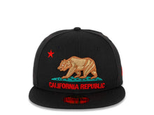 Load image into Gallery viewer, California Republic New Era 59FIFTY 5950 Fitted Cap Hat Black Crown/Visor Cali Bear Logo
