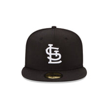 Load image into Gallery viewer, St. Louis Cardinals New Era MLB 59FIFTY 5950 Fitted Cap Hat Black Crown/Visor White Logo 
