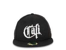 Load image into Gallery viewer, CALI CALIfornia New Era 59FIFTY 5950 Fitted Cap Hat Black Crown/Visor White Script Logo
