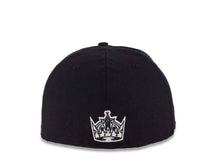 Load image into Gallery viewer, Los Angeles Kings New Era NHL 59FIFTY 5950 Fitted Cap Hat Dark Navy Crown/Visor White “Text” Logo 
