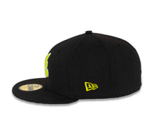 Load image into Gallery viewer, Atlanta Braves New Era MLB 59FIFTY 5950 Cap Hat Black Crown/Visor Cyber Green/White Logo
