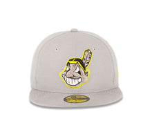 Load image into Gallery viewer, Cleveland Indians New Era MLB 59FIFTY 5950 Fitted Cap Hat Gray Crown/Visor Gray/Green/White/Black Chief Wahoo Logo
