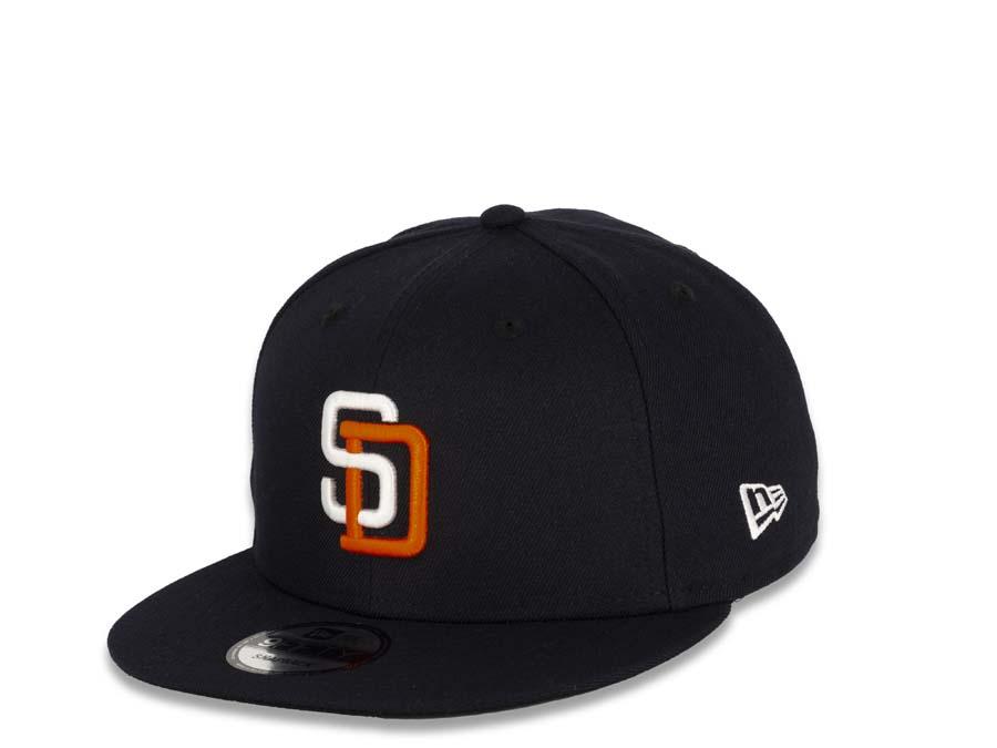 San Diego Padres New Era MLB 9Fifty 950 Snapback Cap Hat Navy Crown/Visor White/Orange Logo (Tony Gwynn)