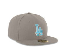 Load image into Gallery viewer, Los Angeles Dodgers New Era MLB 59FIFTY 5950 Fitted Cap Hat Gray Crown/Visor Light Blue/White Logo
