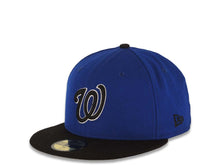 Load image into Gallery viewer, Washington Nationals New Era MLB Fitted 59Fifty 5950 Cap Hat Dark Royal Crown Black Visor Black/White Logo
