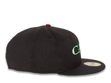 Load image into Gallery viewer, CALI CALIfornia New Era 59FIFTY 5950 Fitted Cap Hat Black Crown/Visor White/Green CALI Script Logo with Map 
