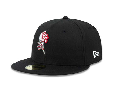 Las Vegas  51s New Era 59FIFTY 5950 Fitted Cap Hat Black Crown/Visor White/Red Alien Logo 