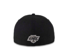 Load image into Gallery viewer, Los Angeles Kings New Era NHL 59FIFTY 5950 Fitted Cap Hat Black Crown/Visor Black/White Logo With Text 1967 Beginning
