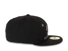 Load image into Gallery viewer, California Replubic New Era 59FIFTY 5950 Fitted Cap Hat Black Crown/Visor Black/Dark Gray Bear Logo
