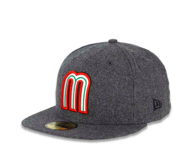 Mexico New Era WBC World Baseball Classic 59FIFTY 5950 Fitted Cap Hat Melton Gray Crown/Visor Team Color Logo