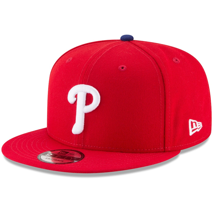Philadelphia Phillies New Era MLB 9FIFTY 950 Snapback Cap Hat Red Crown/Visor White Logo