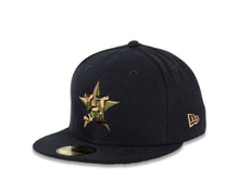 Load image into Gallery viewer, Houston Astros New Era MLB 59FIFTY 5950 Fitted Cap Hat Black Crown/Visor Camo Fill Logo 
