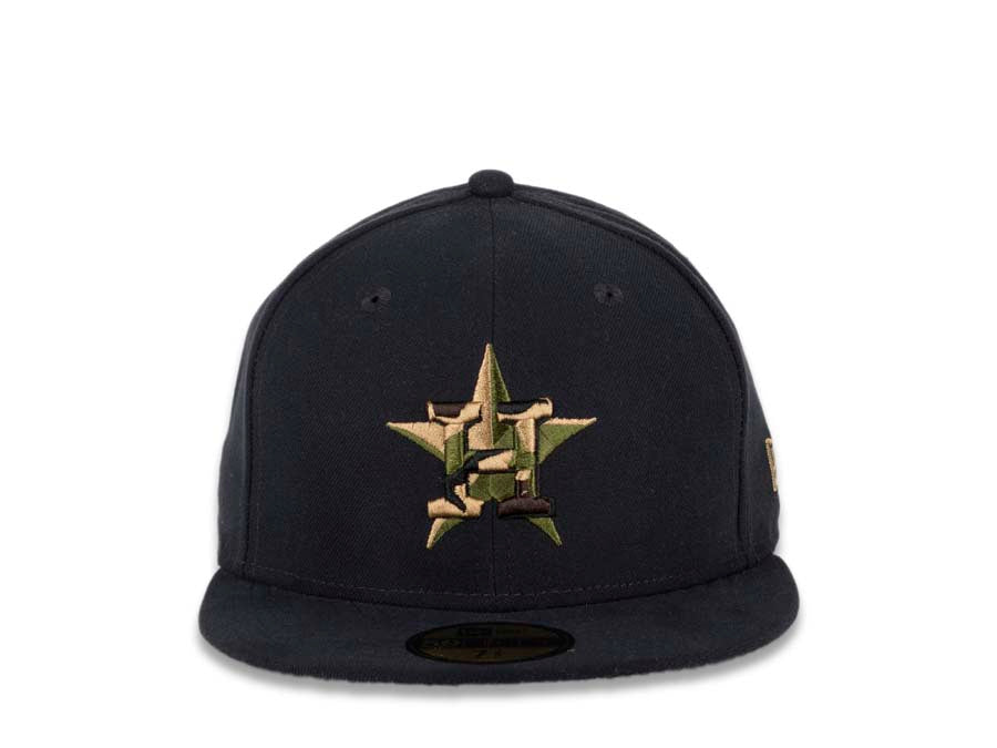 Houston Astros 59Fifty 5950 MLB New Era Cap Hat Camo Crown/Visor