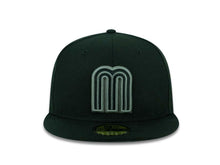 Load image into Gallery viewer, Mexico New Era WBC 59FIFTY 5950 Fitted Cap Hat Black Crown/Visor Black/Gray Logo 

