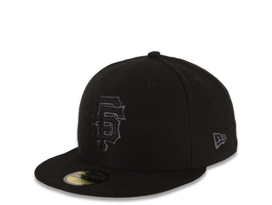 San Francisco Giants New Era MLB 59FIFTY 5950 Fitted Cap Hat Black Crown/Visor Black/Gray Logo
