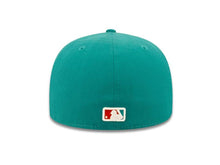 Load image into Gallery viewer, New York Yankees New Era MLB 59FIFTY 5950 Fitted Cap Hat Aqua Crown/Visor Orange/Aqua/White Splatter Logo 
