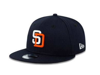 (Youth) San Diego Padres New Era MLB 9FIFTY 950 Snapback Cap Hat Navy Crown/Visor White/Orange Logo (Tony Gwynn Era)