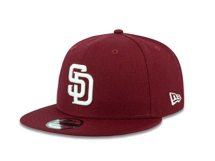 San Diego Padres New Era MLB 9FIFTY 950 Snapback Cap Hat Maroon Crown/Visor White Logo 