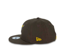 Load image into Gallery viewer, San Diego Padres New Era MLB 9FIFTY 950 Snapback Cap Hat Brown Crown/Visor Brown/Yellow Swinging Friar Logo
