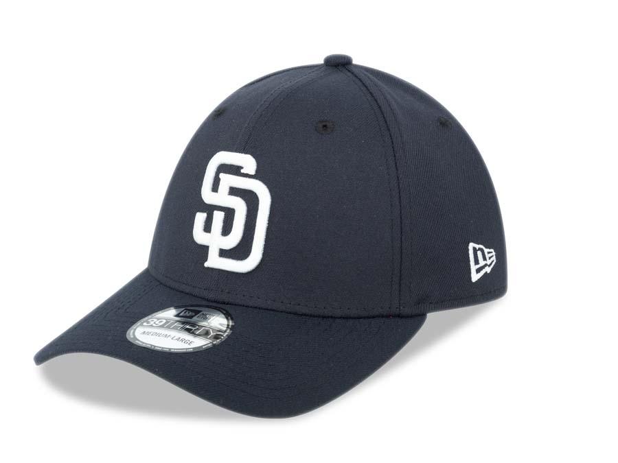 San Diego Padres New Era MLB 39THIRTY 3930 Flexfit Cap Hat Navy Crown/Visor White Logo 