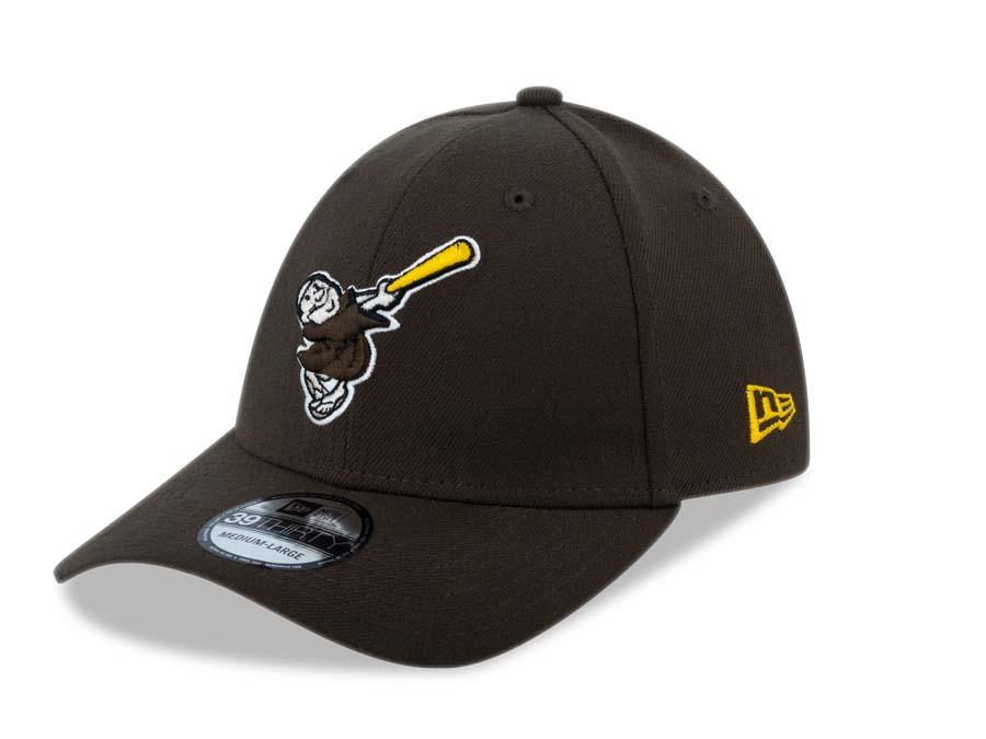 San Diego Padres New Era MLB 39THIRTY 3930 Flexfit Cap Hat Brown Crown/Visor Brown/Gold Friar Logo 