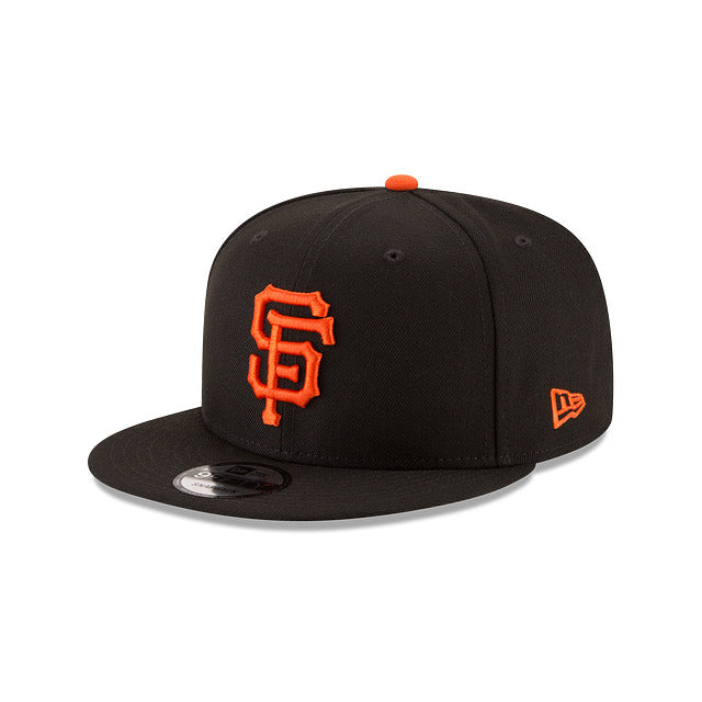San Francisco Giants New Era 9FIFTY 950 Snapback Cap Hat Black Crown/Visor Orange Logo 