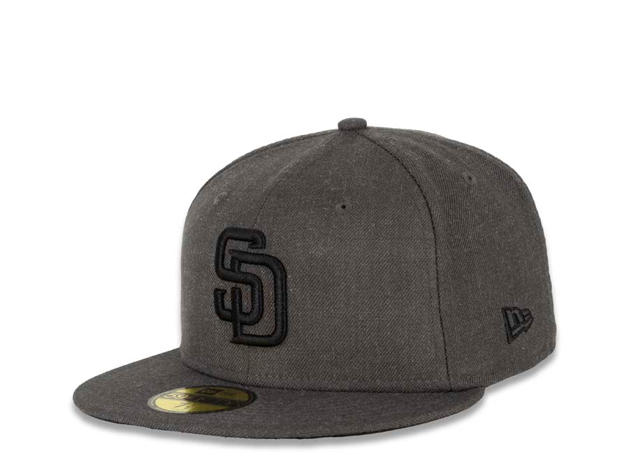 San Diego Padres New Era MLB 59FIFTY 5950 Fitted Cap Hat Dark Gray Crown/Visor Black Logo
