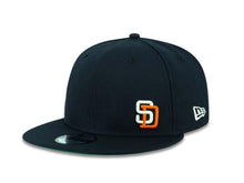 Load image into Gallery viewer, San Diego Padres New Era MLB 59FIFTY 5950 Fitted Cap Hat Navy Crown/Visor White/Orange Side Flawless Logo 
