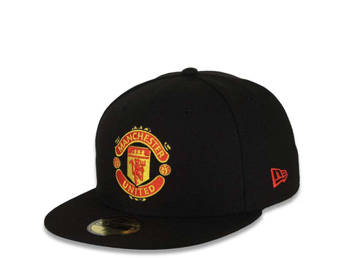 Manchester United Soccer New Era 59FIFTY 5950 Fitted Cap Hat Black Crown/Visor Team Color Logo