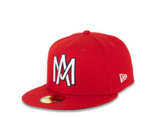 Load image into Gallery viewer, Mexicali Aguilas New Era Mexican Pacific League LMP 59FIFTY 5950 Fitted Cap Hat Red Crown/Visor White/Black Logo 
