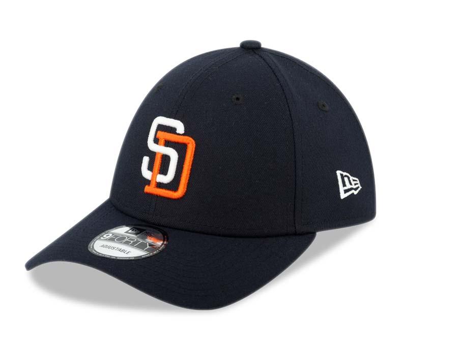 San Diego Padres New Era MLB 9FORTY 940 Adjustable Cap Hat Navy Crown/Visor White/Orange Logo (Tony Gwynn Era)