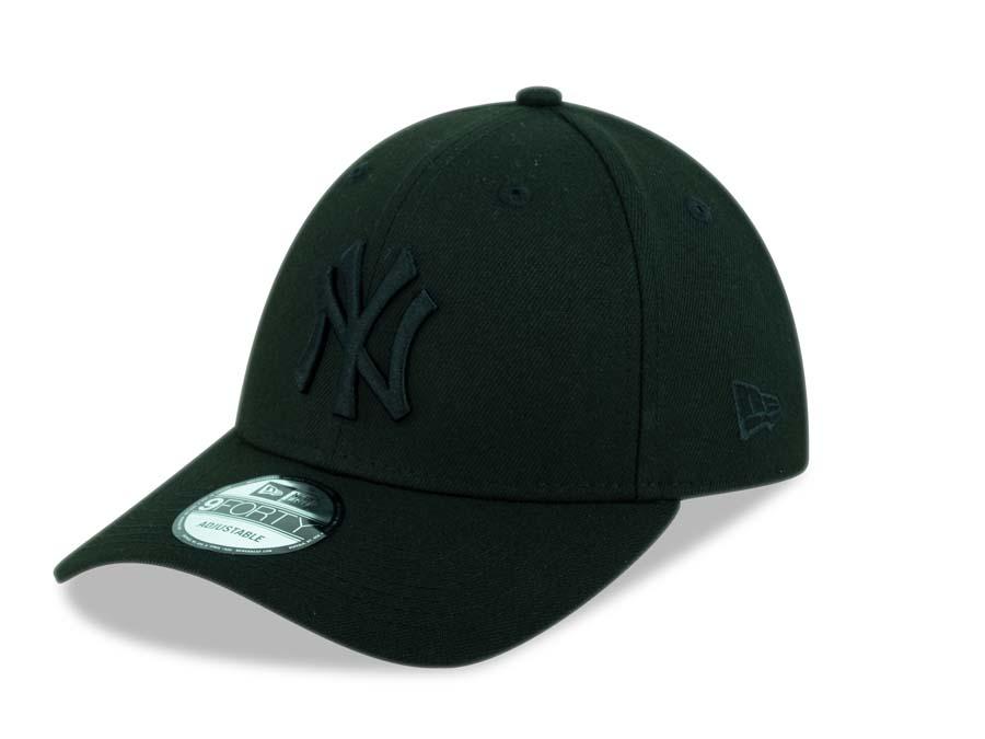 New York Yankees New Era MLB 9FORTY 940 Adjustable Cap Hat Black Crown/Visor BlackLogo 