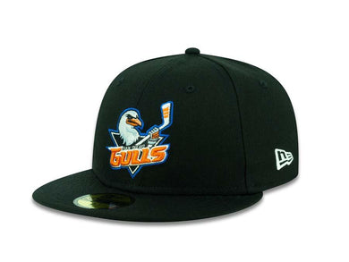 San Diego Gulls New Era 59FIFTY 5950 Fitted Cap Hat Black Crown/Visor Team Color Logo 