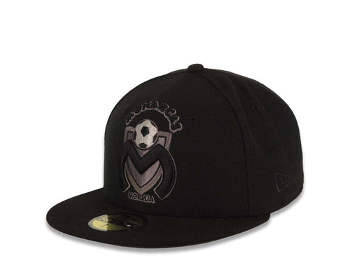 Morelia Monarcas New Era Liga de Expanision MX 59FIFTY 5950 Fitted Cap Hat Black Crown/Visor Dark Gray/Black Logo