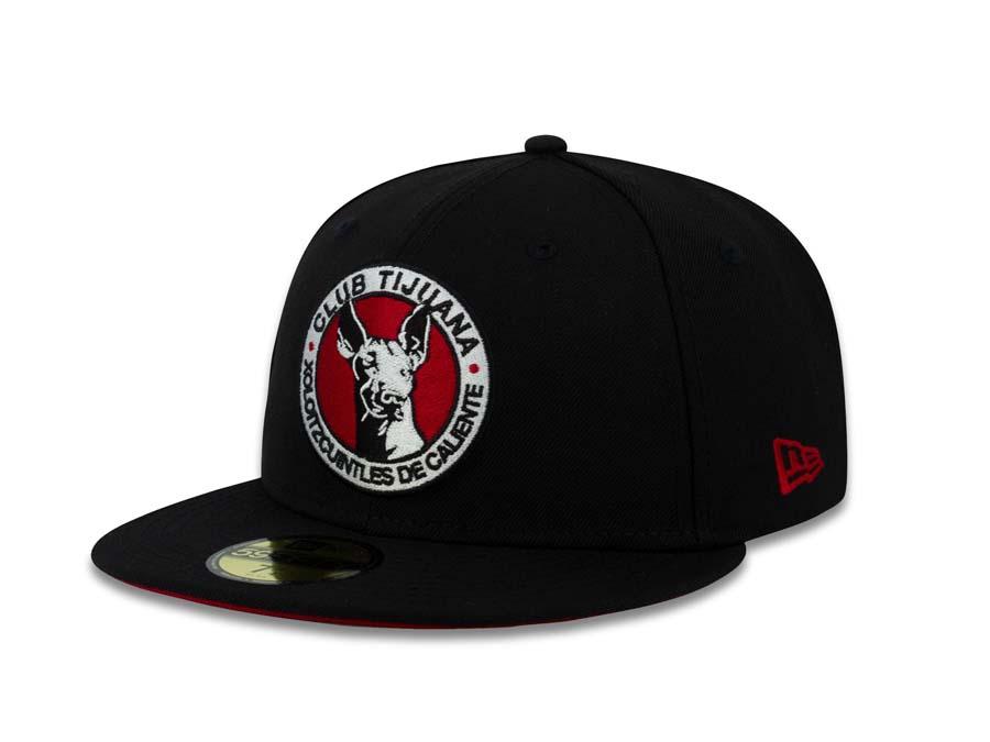 Xolos de Tijuana New Era Liga MX 59FIFTY 5950 Fitted Cap Hat Team Color Black Crown/Visor Red/Black/White Logo 