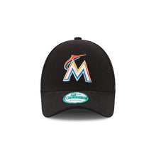 Load image into Gallery viewer, Miami Marlins New Era MLB 9FORTY 940 Adjustable Cap Hat Black Crown/Visor Team Color Logo 
