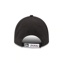 Load image into Gallery viewer, Miami Marlins New Era MLB 9FORTY 940 Adjustable Cap Hat Black Crown/Visor Team Color Logo 
