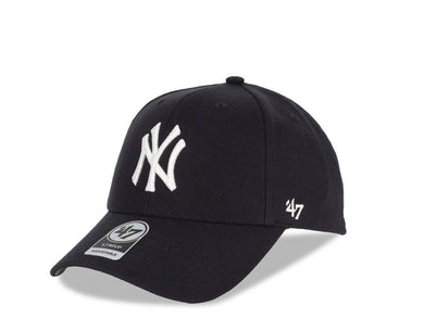 New York Yankees '47 Brand MLB MVP Adjustable Cap Hat Navy Crown/Visor White Logo (Team Color)