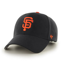 Load image into Gallery viewer, San Francisco Giants &#39;47 MVP Adjustable Cap Hat Team Color Black Crown/Visor Orange Logo 
