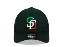 Load image into Gallery viewer, San Diego Padres New Era MLB 9FORTY 940 Adjustable Cap Hat Black Crown/Visor Green/White/Red Diagonal Logo 
