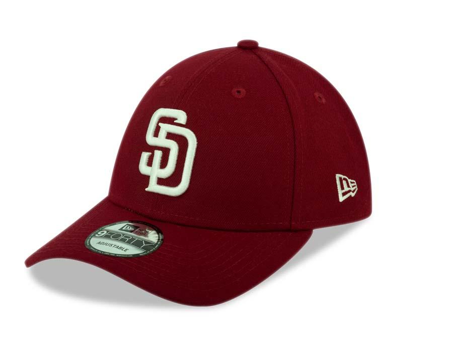 San Diego Padres New Era MLB 9FORTY 940 Adjustable Cap Hat Maroon Crown/Visor WhiteLogo 