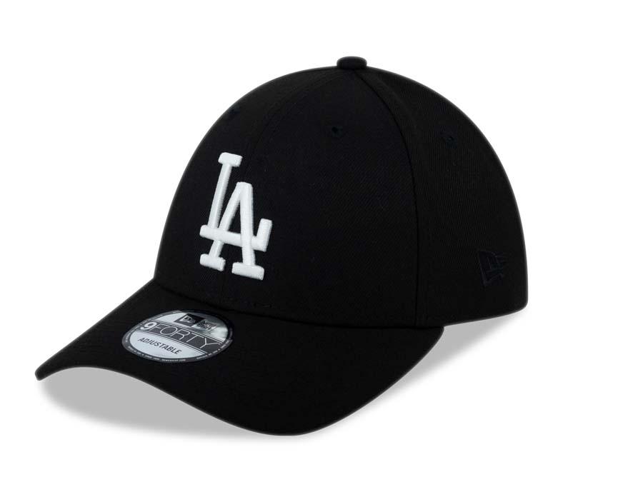 Los Angeles Dodgers New Era MLB 9FORTY 940 Adjustable Cap Hat Black Crown/Visor White Logo 