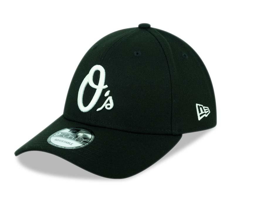 Baltimore Orioles New Era MLB 9FORTY 940 Adjustable Cap Hat Black Crown/Visor White Logo 