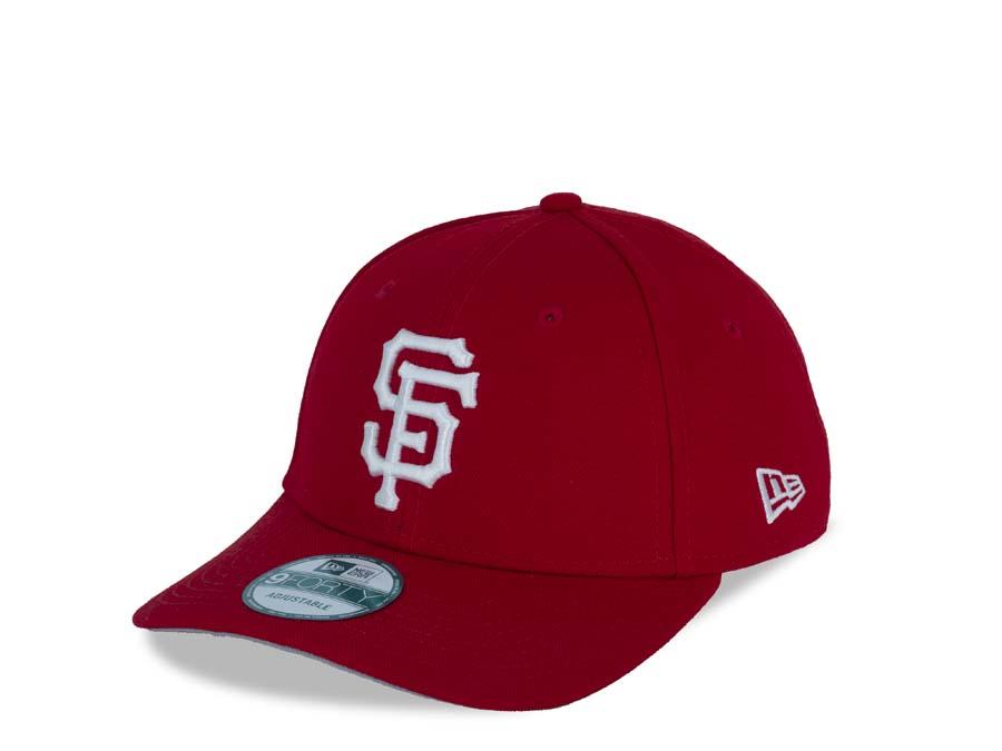 San Francisco Giants New Era 9FORTY 940 Adjustable Cap Hat Red Crown/Visor White Logo 
