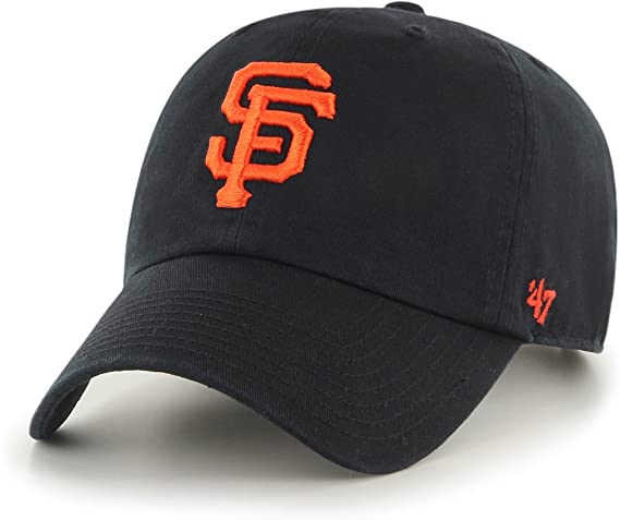 San Francisco Giants '47 Clean Up Adjustable Cap Hat Black Crown/Visor Orange Logo 