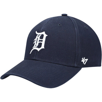 Detroit Tigers '47 Brand MLB Clean Up Adjustable Cap Hat Navy Crown/Visor White Logo 