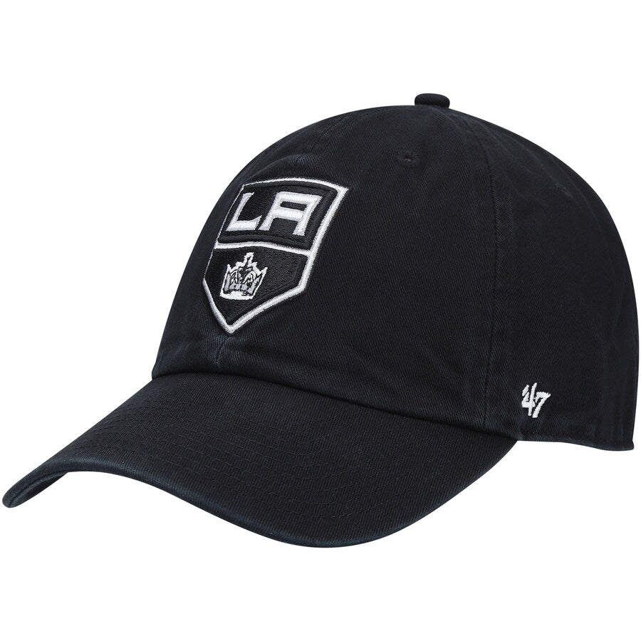 Los Angeles Kings '47 NHL Clean Up Adjustable Cap Hat Black Crown/Visor Team Color Logo 