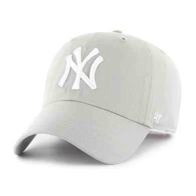 New York Yankees '47 Brand MLB Clean Up Adjustable Cap Hat Gray Crown/Visor White Logo