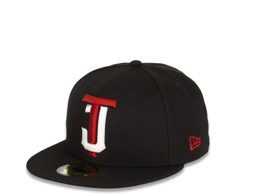 Tijuana Toros New Era LMB 59FIFTY 5950 Fitted Cap Team Color Hat Black Crown/Visor Red/White ??úTJ??Ñ Logo 